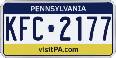 PA license plate KFC2177
