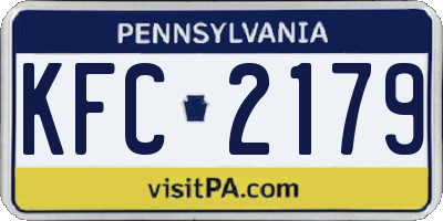 PA license plate KFC2179
