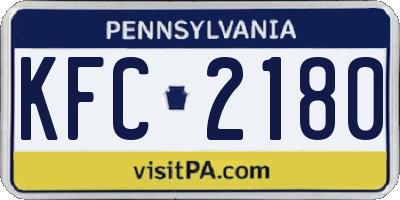 PA license plate KFC2180