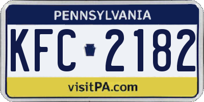 PA license plate KFC2182