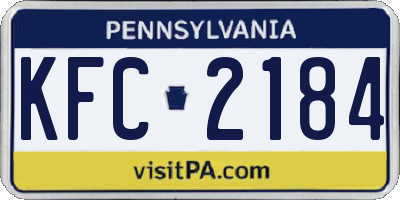 PA license plate KFC2184