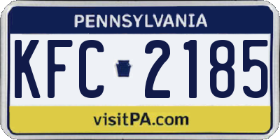 PA license plate KFC2185