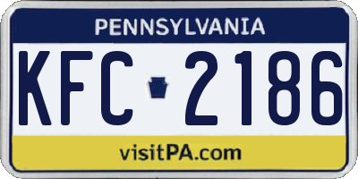 PA license plate KFC2186