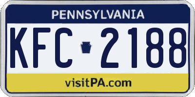 PA license plate KFC2188