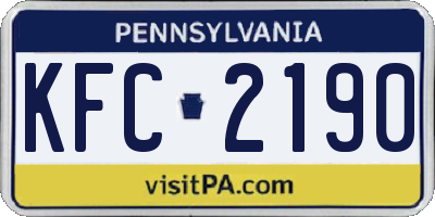 PA license plate KFC2190