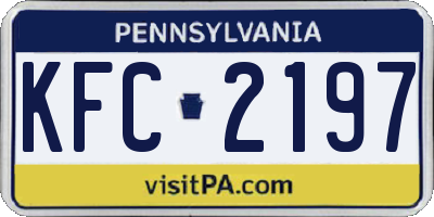 PA license plate KFC2197