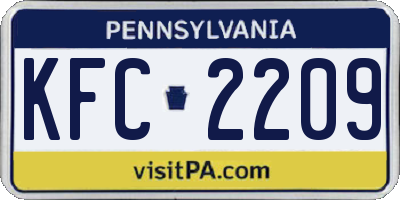 PA license plate KFC2209