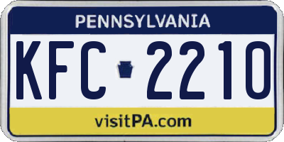 PA license plate KFC2210