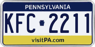 PA license plate KFC2211