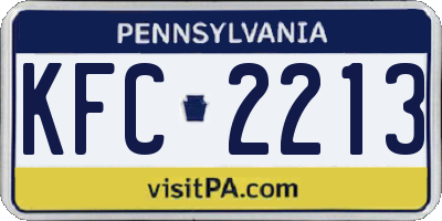 PA license plate KFC2213
