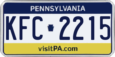 PA license plate KFC2215