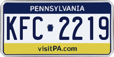 PA license plate KFC2219