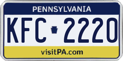 PA license plate KFC2220