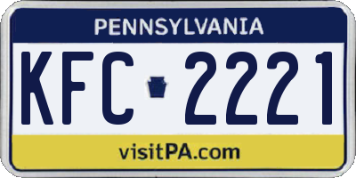 PA license plate KFC2221