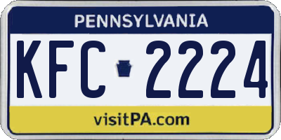 PA license plate KFC2224