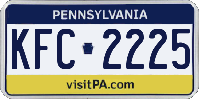 PA license plate KFC2225