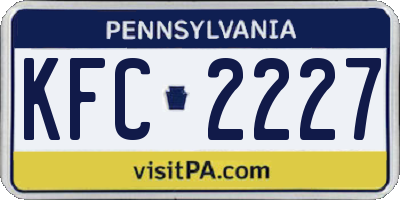 PA license plate KFC2227