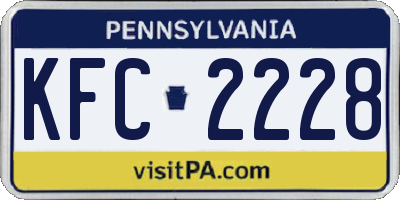 PA license plate KFC2228