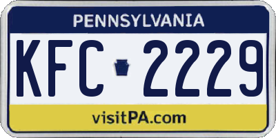 PA license plate KFC2229