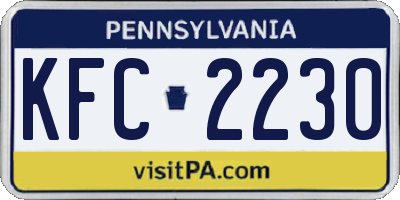 PA license plate KFC2230