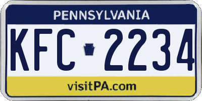 PA license plate KFC2234
