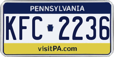 PA license plate KFC2236
