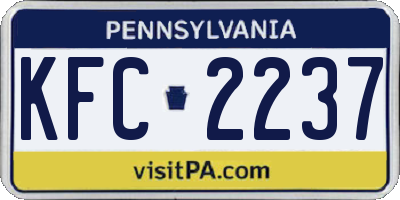 PA license plate KFC2237