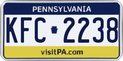 PA license plate KFC2238