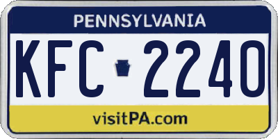 PA license plate KFC2240