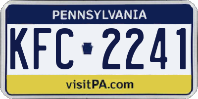 PA license plate KFC2241