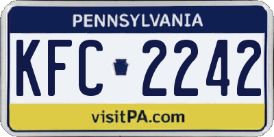 PA license plate KFC2242