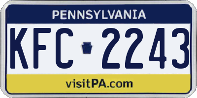 PA license plate KFC2243