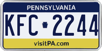 PA license plate KFC2244