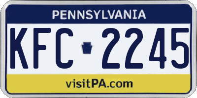 PA license plate KFC2245