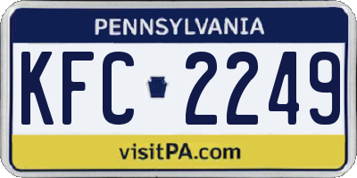 PA license plate KFC2249