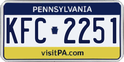 PA license plate KFC2251