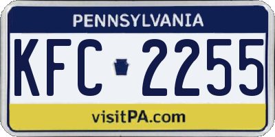 PA license plate KFC2255