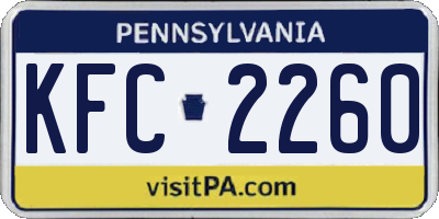 PA license plate KFC2260