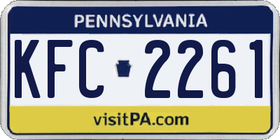 PA license plate KFC2261