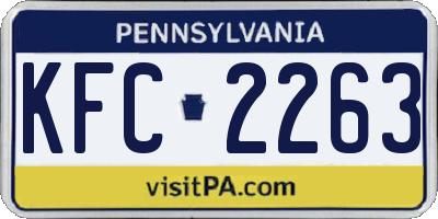PA license plate KFC2263