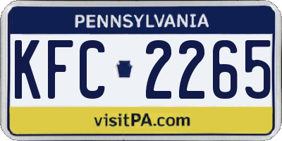 PA license plate KFC2265