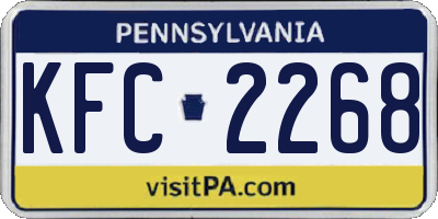 PA license plate KFC2268
