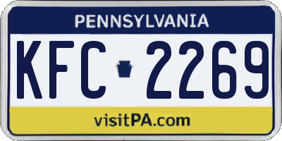 PA license plate KFC2269