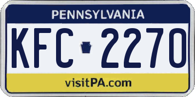 PA license plate KFC2270
