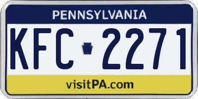 PA license plate KFC2271