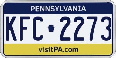 PA license plate KFC2273