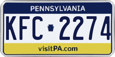 PA license plate KFC2274
