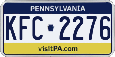 PA license plate KFC2276