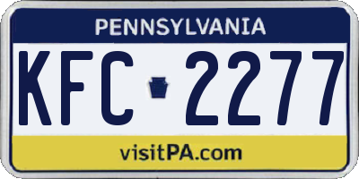 PA license plate KFC2277