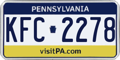 PA license plate KFC2278